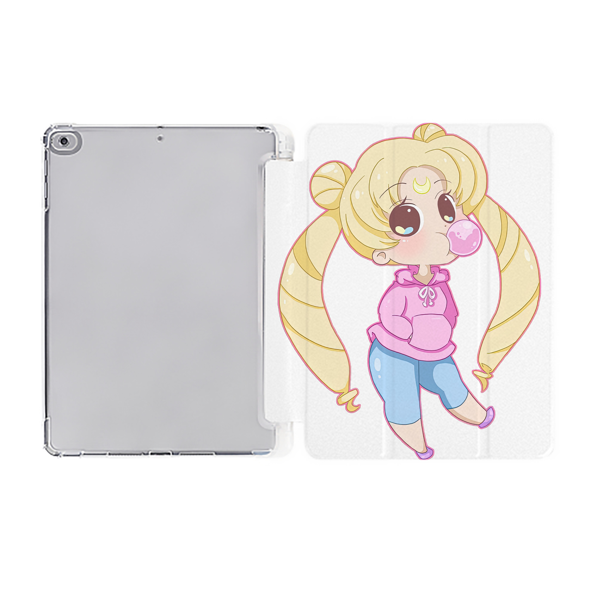 （画像用） 美少女戦士セーラームーン 愛野 美奈子 あいの みなこ Sailor Moon Aino Minako IPad ケース ペン収納付き 三つ折りスタンド PUレザー×シリコン 対応機種9.5/10.5/10.9インチ